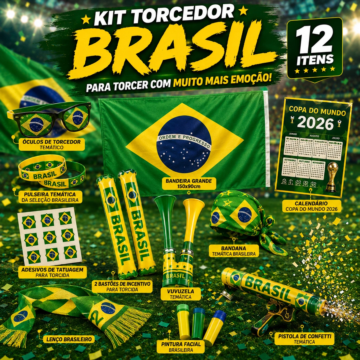 Kit Torcedor Brasil