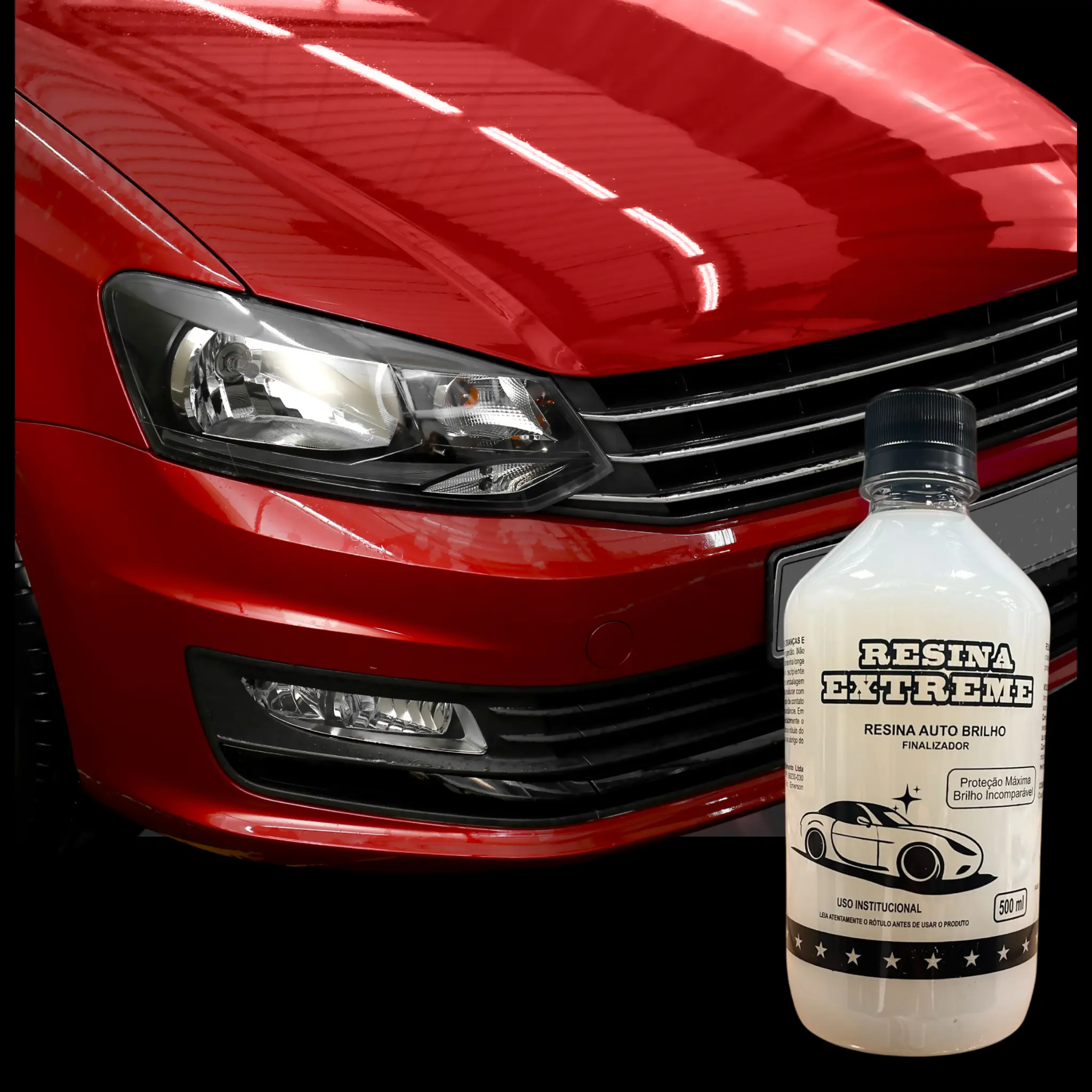 Carro com brilho impecável após aplicação da Resina Extreme