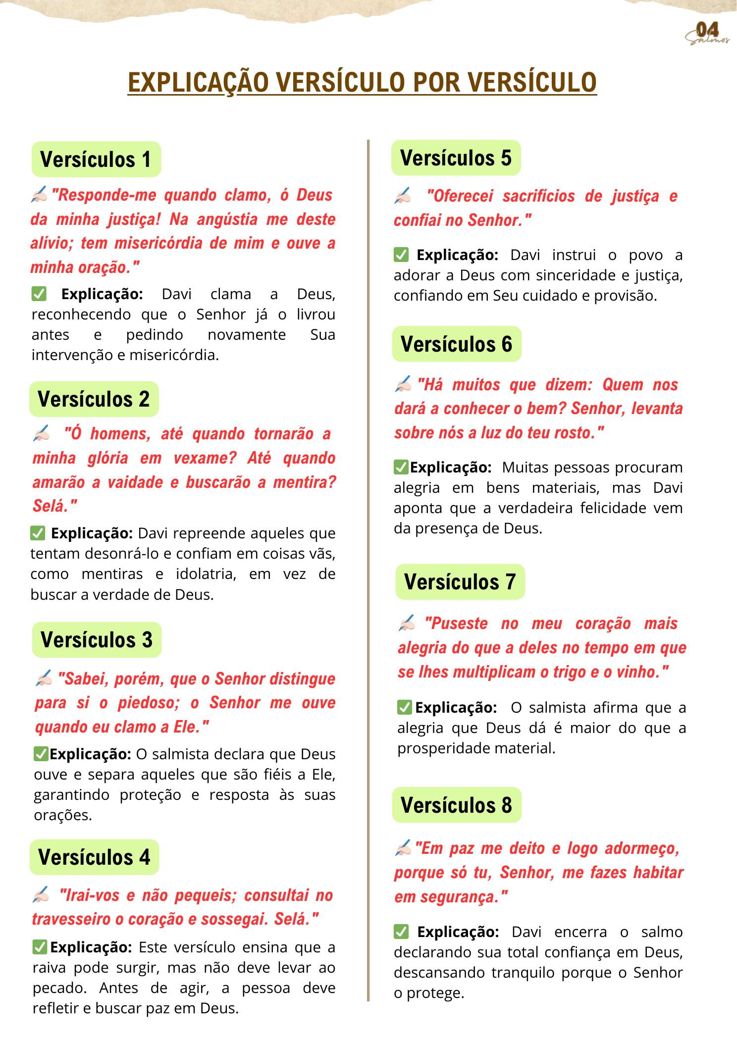 Salmo 4 versículos